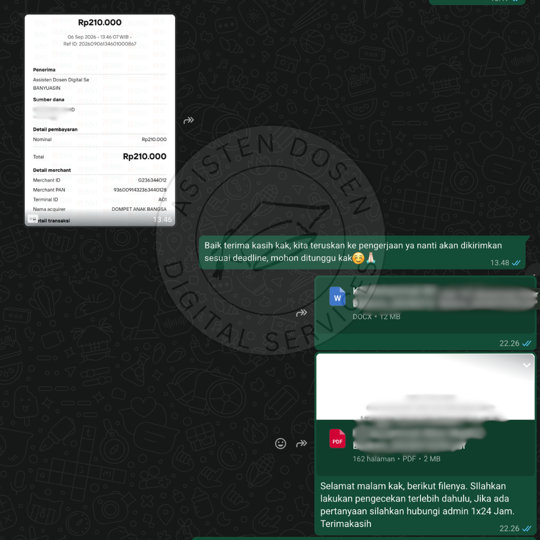 Bukti chat order dan pembayaran customer 1