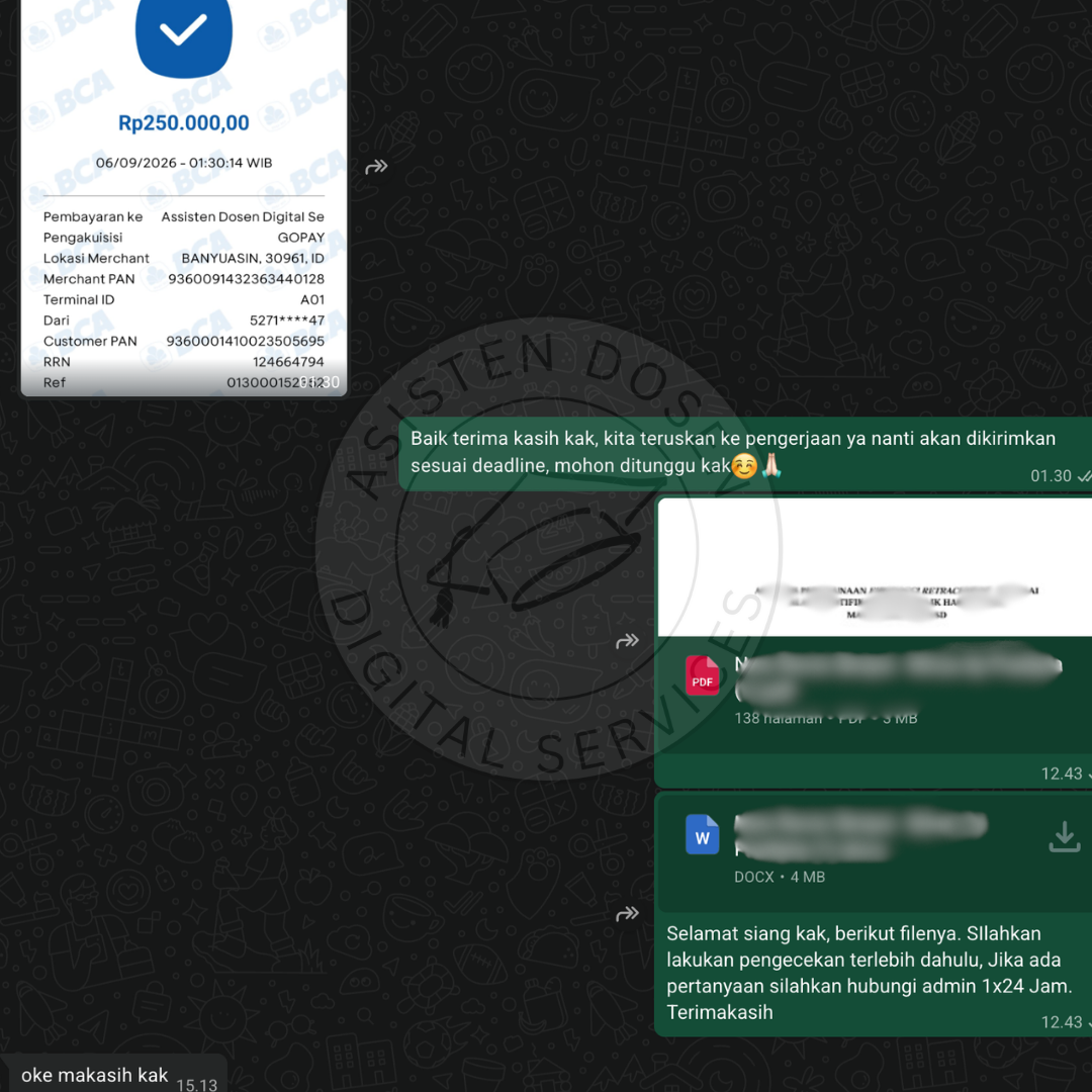 Bukti chat order dan pembayaran customer 2