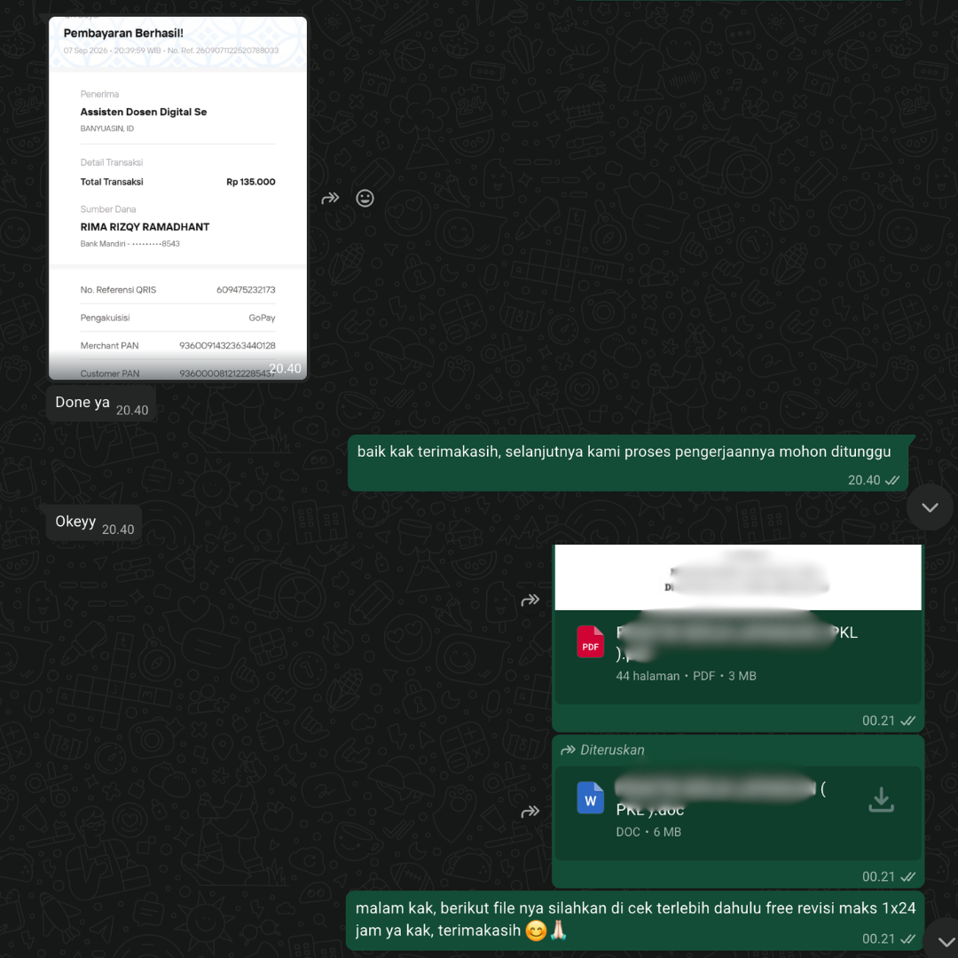 Bukti chat order dan pembayaran customer 4